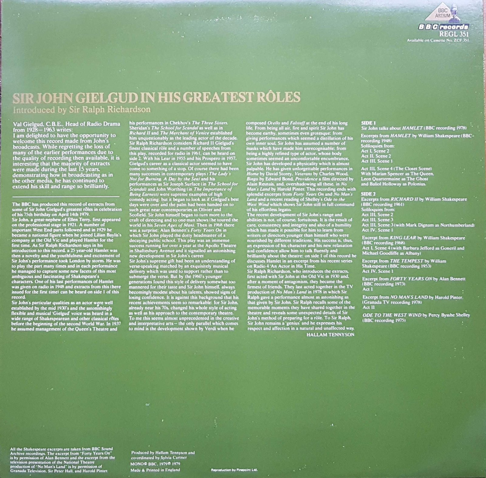 Back cover of REGL 351